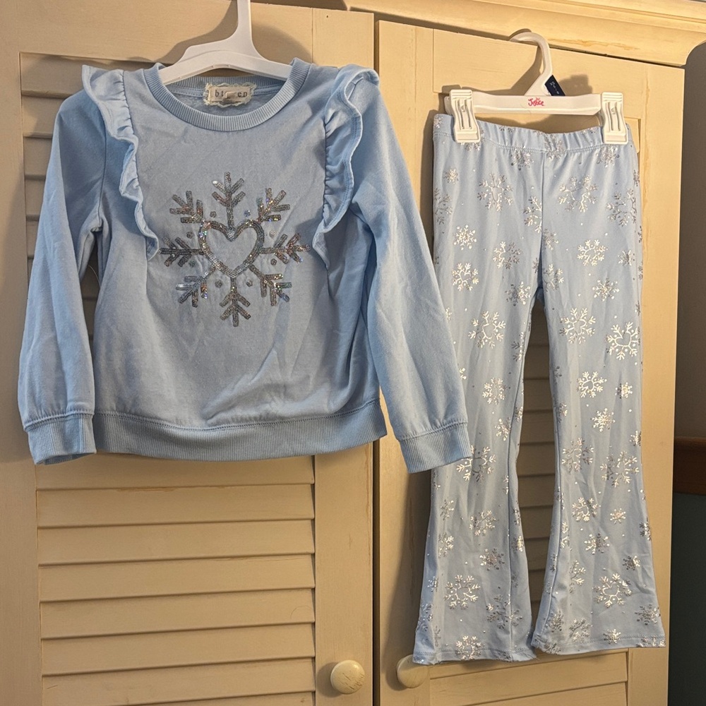 Blue Snowflake Kids Pajamas